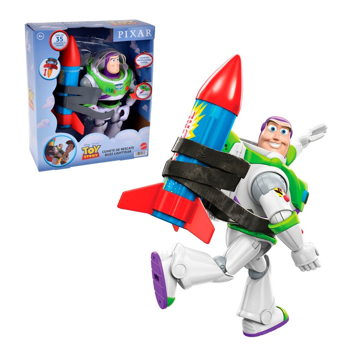 Disney Pixar Toy Story Figura De Acción Buzz Con Cohete
